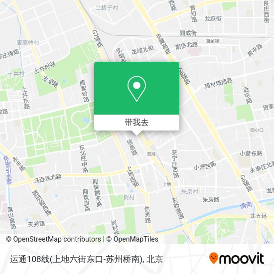 运通108线(上地六街东口-苏州桥南)地图