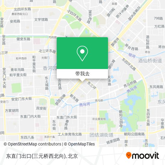东直门出口(三元桥西北向)地图
