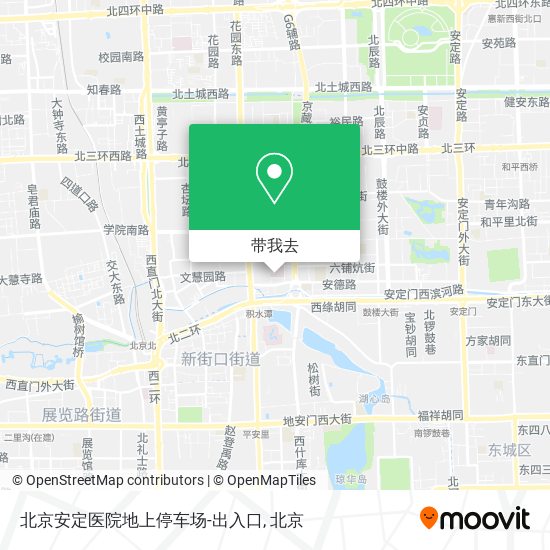 北京安定医院地上停车场-出入口地图