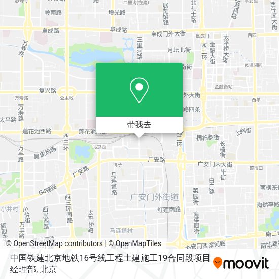 中国铁建北京地铁16号线工程土建施工19合同段项目经理部地图