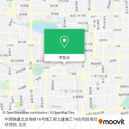 中国铁建北京地铁16号线工程土建施工19合同段项目经理部地图