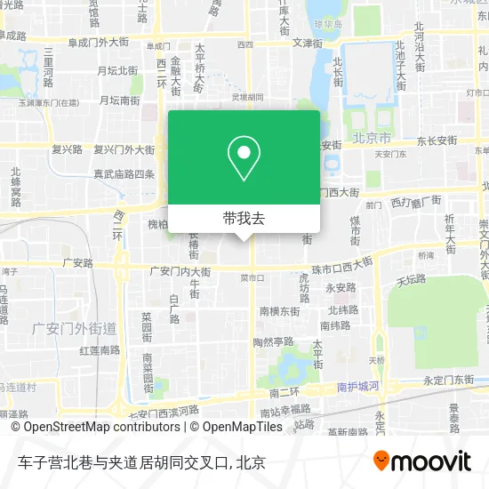车子营北巷与夹道居胡同交叉口地图