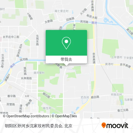 朝阳区孙河乡沈家坟村民委员会地图
