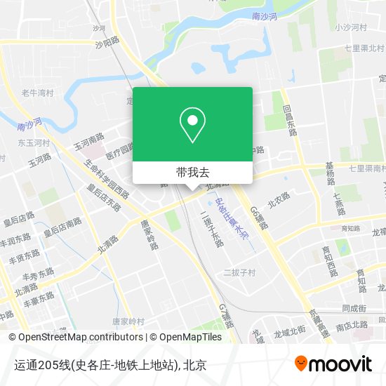 运通205线(史各庄-地铁上地站)地图