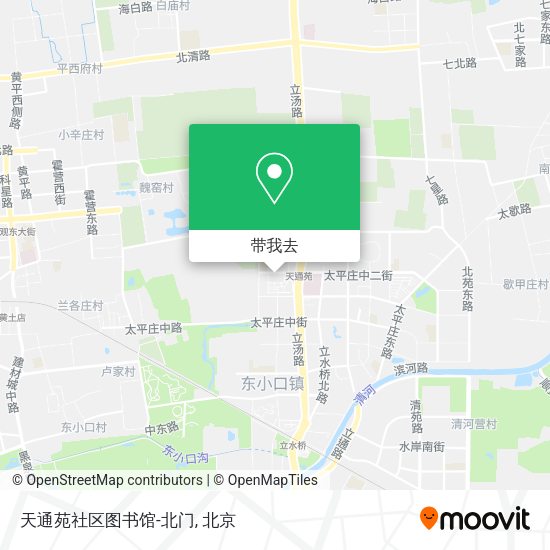 天通苑社区图书馆-北门地图