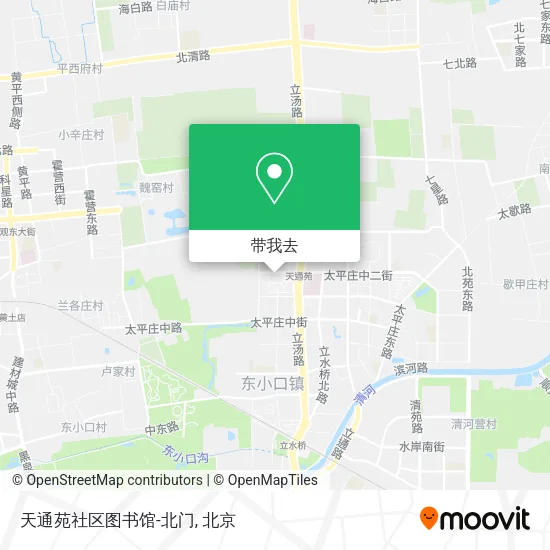 天通苑社区图书馆-北门地图