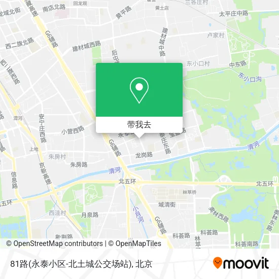 81路(永泰小区-北土城公交场站)地图