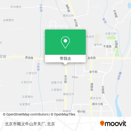 北京市顺义牛山开关厂地图
