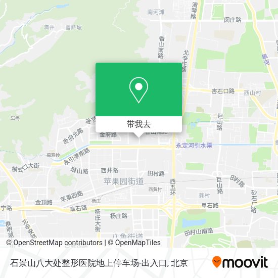 石景山八大处整形医院地上停车场-出入口地图