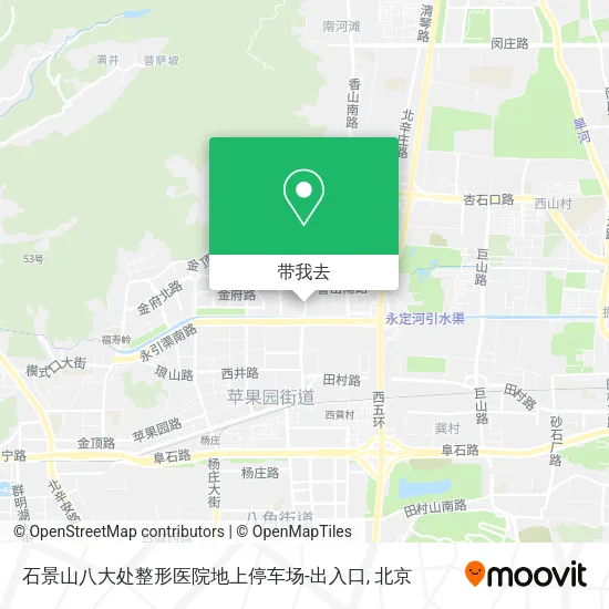 石景山八大处整形医院地上停车场-出入口地图