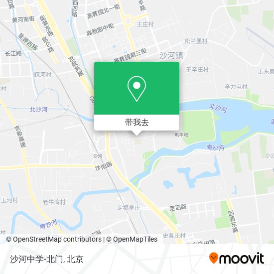 沙河中学-北门地图