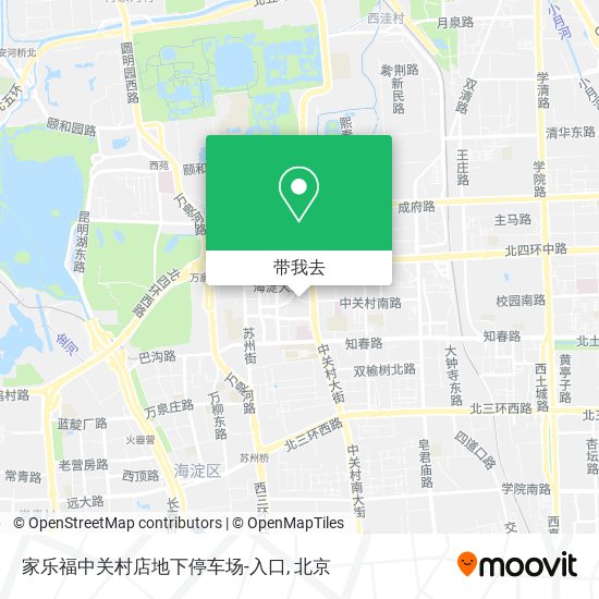 家乐福中关村店地下停车场-入口地图