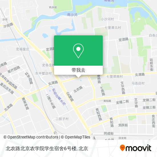 北农路北京农学院学生宿舍6号楼地图