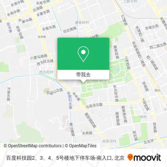 百度科技园2、3、4、5号楼地下停车场-南入口地图