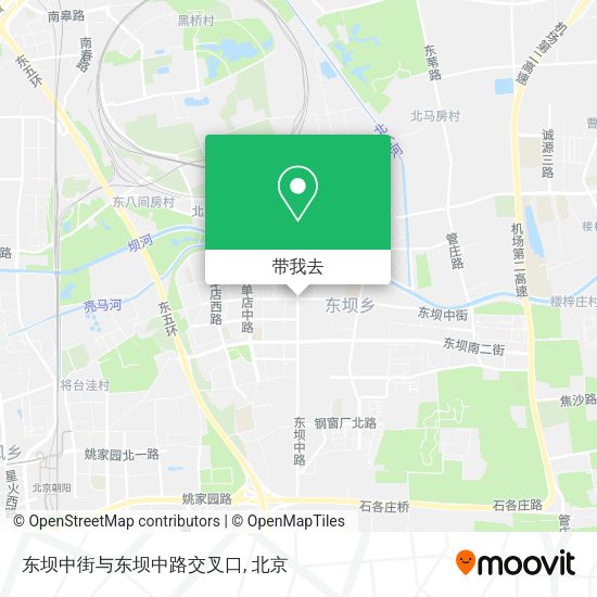 东坝中街与东坝中路交叉口地图