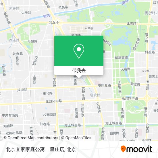北京宜家家庭公寓二里庄店地图