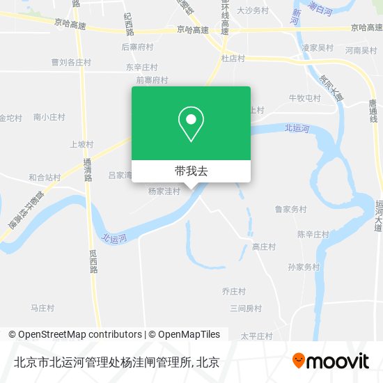 北京市北运河管理处杨洼闸管理所地图