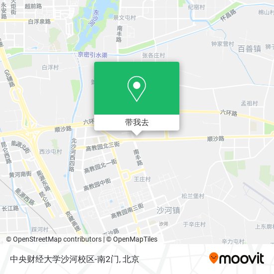 中央财经大学沙河校区-南2门地图