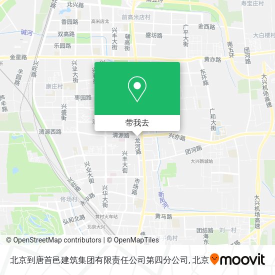 北京到唐首邑建筑集团有限责任公司第四分公司地图