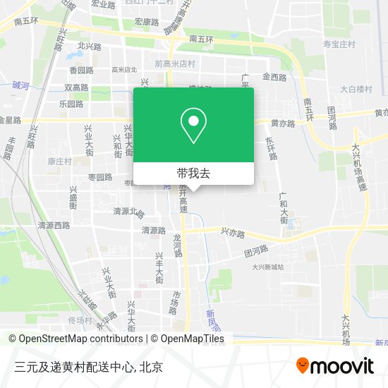 三元及递黄村配送中心地图