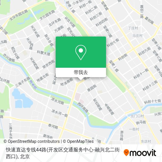 快速直达专线44路(开发区交通服务中心-融兴北二街西口)地图