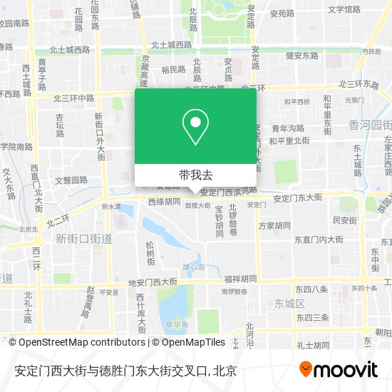 安定门西大街与德胜门东大街交叉口地图