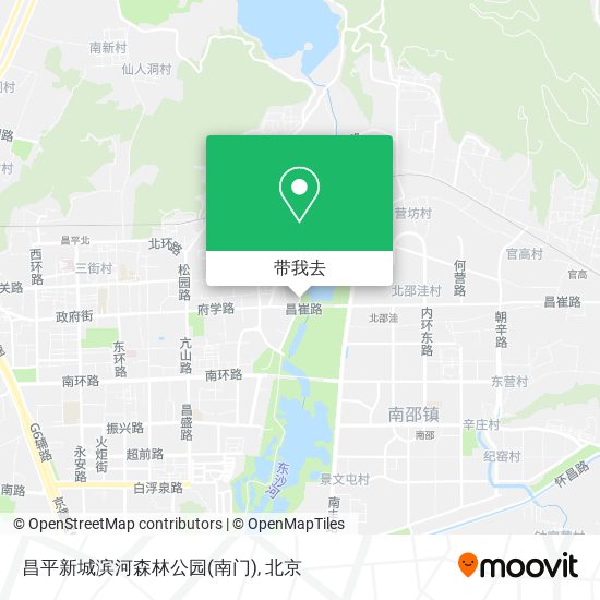 昌平新城滨河森林公园(南门)地图