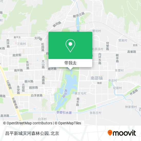 昌平新城滨河森林公园地图