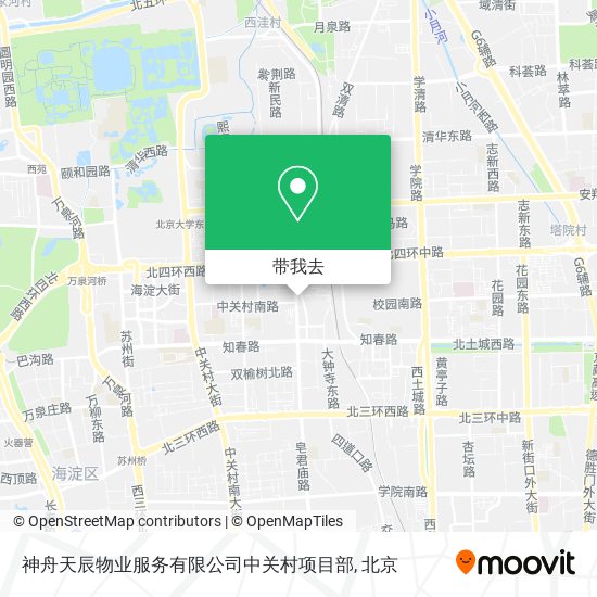 神舟天辰物业服务有限公司中关村项目部地图