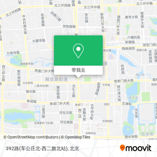 392路(车公庄北-西二旗北站)地图