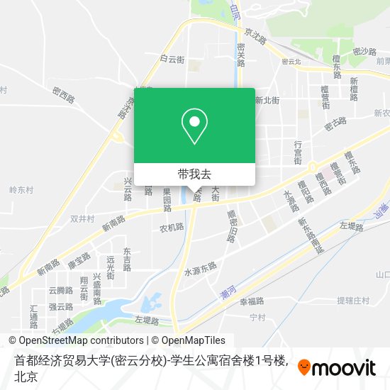 首都经济贸易大学(密云分校)-学生公寓宿舍楼1号楼地图