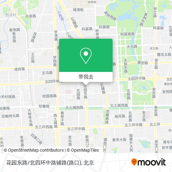 花园东路/北四环中路辅路(路口)地图