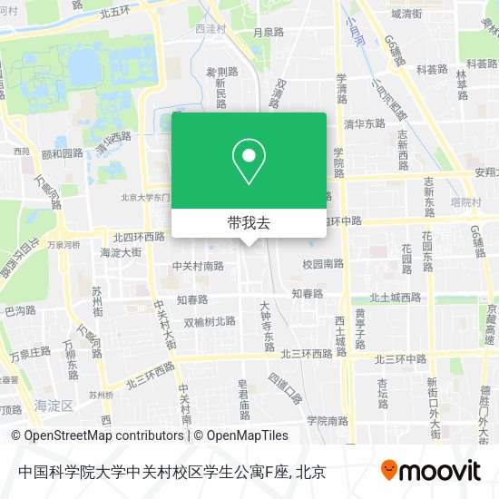 中国科学院大学中关村校区学生公寓F座地图