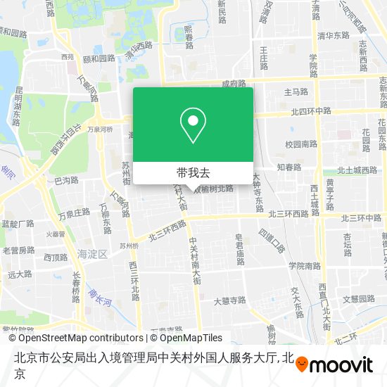 北京市公安局出入境管理局中关村外国人服务大厅地图