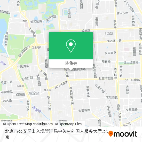 北京市公安局出入境管理局中关村外国人服务大厅地图
