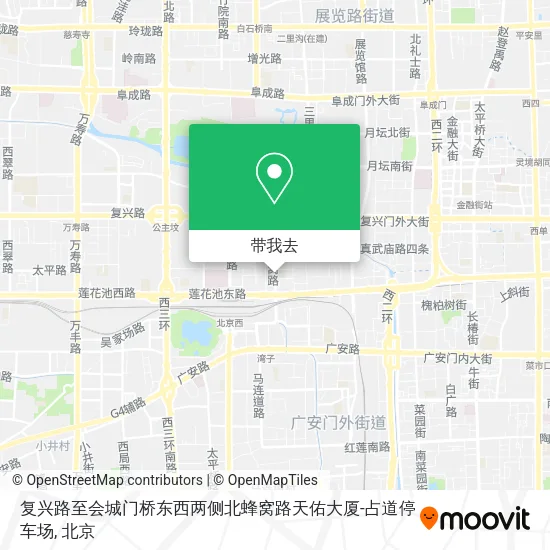 复兴路至会城门桥东西两侧北蜂窝路天佑大厦-占道停车场地图
