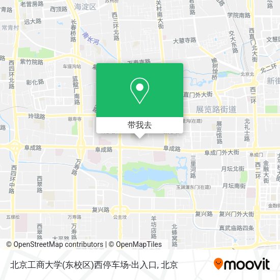 北京工商大学(东校区)西停车场-出入口地图