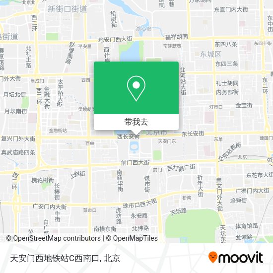 天安门西地铁站C西南口地图