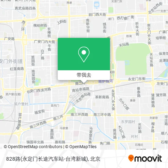 828路(永定门长途汽车站-台湾新城)地图
