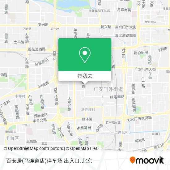 百安居(马连道店)停车场-出入口地图