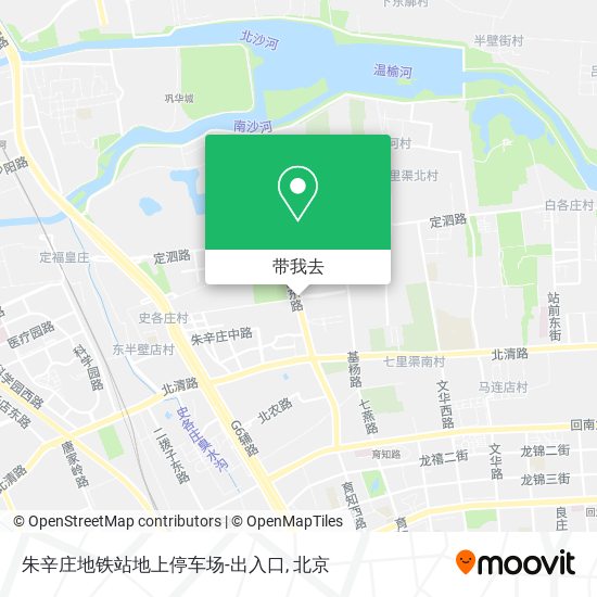朱辛庄地铁站地上停车场-出入口地图