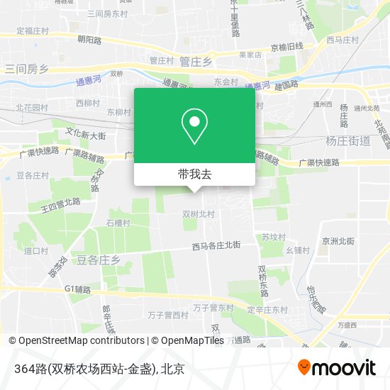 364路(双桥农场西站-金盏)地图