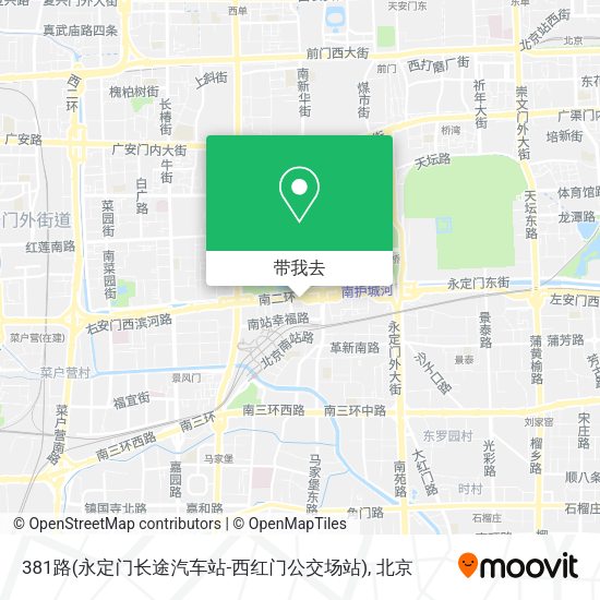 381路(永定门长途汽车站-西红门公交场站)地图