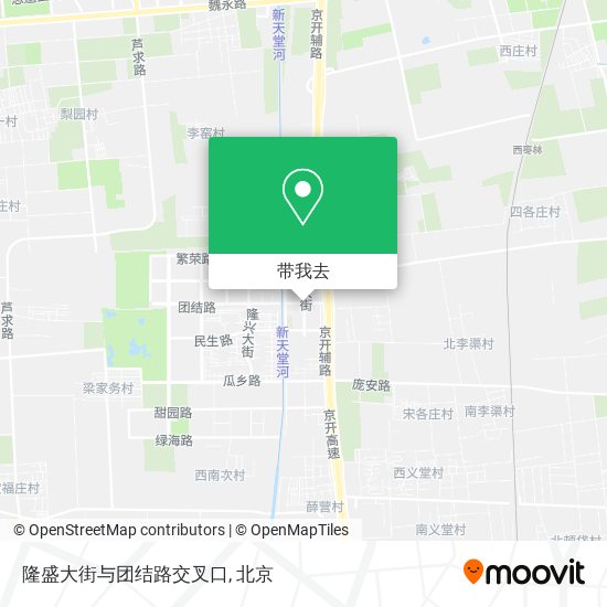 隆盛大街与团结路交叉口地图