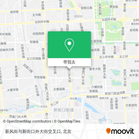 新风街与新街口外大街交叉口地图