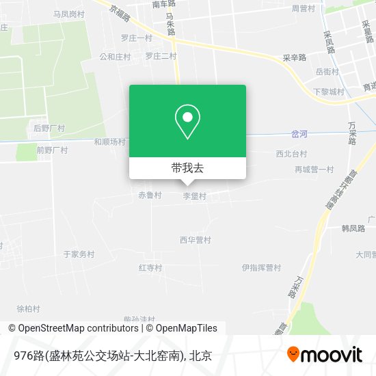 976路(盛林苑公交场站-大北窑南)地图
