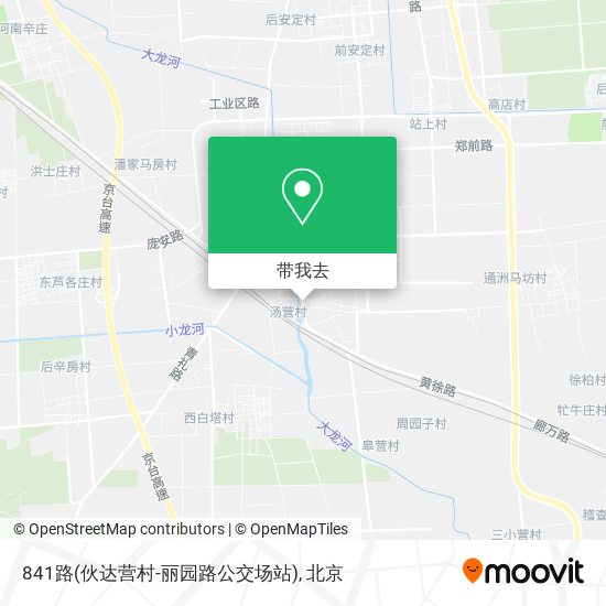 841路(伙达营村-丽园路公交场站)地图