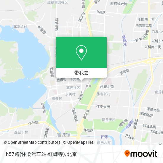 h57路(怀柔汽车站-红螺寺)地图