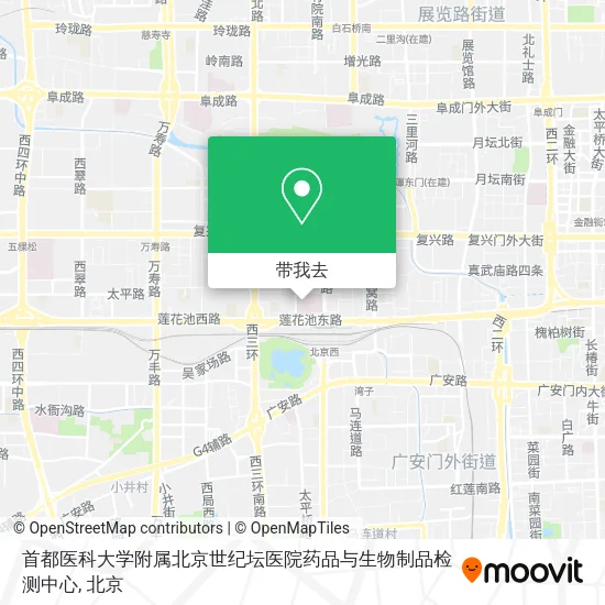 首都医科大学附属北京世纪坛医院药品与生物制品检测中心地图