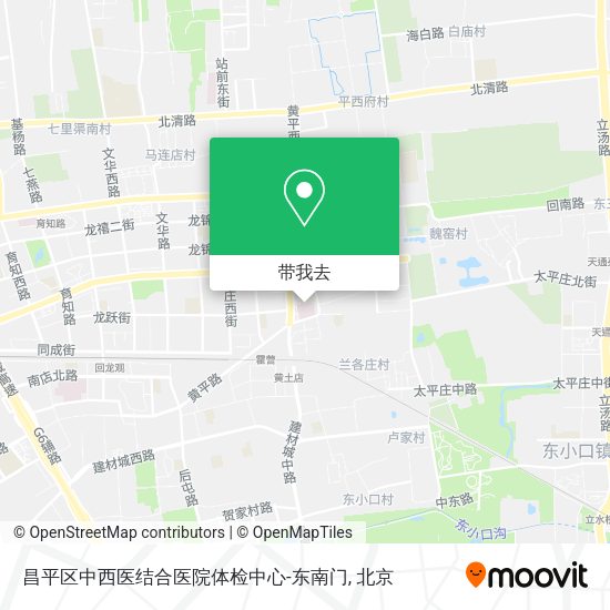昌平区中西医结合医院体检中心-东南门地图